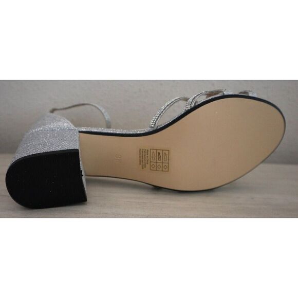 Benjamin Walk x Touch Ups Women's Sz 8W Silver Metallic Zoey Heeled Sandals - Picture 7 of 10